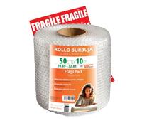 OFITURIA Rotolo Pluriball 50cm - Pack Fragile con film a bolle d’aria flessibile - ideale per trasloco imballaggi kit, trasloco, protezione spedizioni