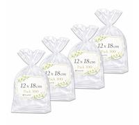 Ofituria Sacchetti Cellophane Trasparenti 12 x 18 cm, buste Trasparenti per Confezioni di dolci e kit Regalo, Sacchetti Regalo per bomboniere per Feste e negozi, 4 Pack (400 Sacchetti)