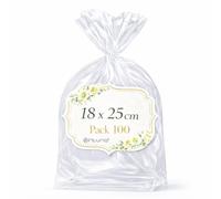Ofituria Sacchetti Cellophane Trasparenti 18 x 25 cm, Sacchetti Trasparenti grandi per libri e set dolci, buste Trasparenti per regali e packaging, 1 Pack (100 Sacchetti)