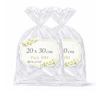 Ofituria Sacchetti Cellophane Trasparenti 20 x 30 cm, Sacchetti Trasparenti grandi per abbigliamento e bottiglie, buste Trasparenti per regali per eventi e negozi, 2 Pack (200 Sacchetti)