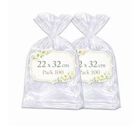 Ofituria Sacchetti Cellophane Trasparenti 22 x 32 cm, Sacchetti Trasparenti grandi per scatole e kit, buste Trasparenti per Confezioni Regalo eleganti, ideali per negozi 2 Pack (200 Sacchetti)