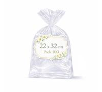 Ofituria Sacchetti Cellophane Trasparenti 22 x 32 cm, Sacchetti Trasparenti grandi per scatole e kit, buste Trasparenti per Confezioni Regalo eleganti, ideali per negozi 1 Pack (100 Sacchetti)
