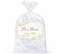 Ofituria Sacchetti Cellophane Trasparenti 25 x 35 cm, Sacchetti Trasparenti grandi per abbigliamento e libri, buste Trasparenti per regali e packaging, ideali per negozi 1 Pack (100 Sacchetti)
