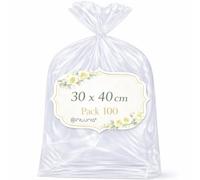 Ofituria Sacchetti Cellophane Trasparenti 30 x 40 cm, Sacchetti Trasparenti grandi per 2-3 capi e set, buste Trasparenti per Confezioni professionali, 1 Pack (100 Sacchetti)