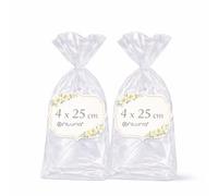 Ofituria Sacchetti Cellophane Trasparenti 4 x 25 cm, Bustine Trasparenti per Confezioni di Caramelle e Confetti, Sacchetti Regalo per Feste, Matrimonio e Compleanno, 2 Pack (200 Sacchetti)