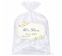 Ofituria Sacchetti Cellophane Trasparenti 40 x 50 cm, Sacchetti Trasparenti grandi per ceste e regali voluminosi, buste Trasparenti per packaging professionale, 1 Pack (100 Sacchetti)