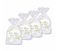 Ofituria Sacchetti Cellophane Trasparenti 5.5 x 30 cm formato lungo, buste Trasparenti per Confezioni di bastoncini, candele e snack, Sacchetti Regalo per eventi e DIY, 4 Pack (400 Sacchetti)