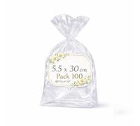 Ofituria Sacchetti Cellophane Trasparenti 5.5 x 30 cm formato lungo, buste Trasparenti per Confezioni di bastoncini, candele e snack, Sacchetti Regalo per eventi e DIY, 1 Pack (100 Sacchetti)
