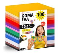 OFITURIA Set 100 Fogli Gomma Eva, Colori Assortiti, Formato 20x15 cm, 15 Colori Diversi, Ideale per Fai da Te, Scuola, Lavoretti Creativi, Hobby e Uso Artistico (Senza Glitter)