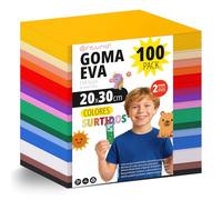 OFITURIA Set 100 Fogli Gomma Eva, Colori Assortiti, Formato 20x30 cm, 15 Colori Diversi, Ideale per Fai da Te, Scuola, Lavoretti Creativi, Hobby e Uso Artistico (Senza Glitter)