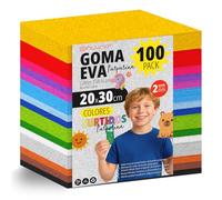 OFITURIA Set 100 Fogli Gomma Eva, Colori Assortiti, Formato 20x30 cm, 15 Colori Diversi, Ideale per Fai da Te, Scuola, Lavoretti Creativi, Hobby e Uso Artistico (Glitter)