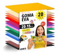 OFITURIA Set 20 Fogli Gomma Eva, Colori Assortiti, Formato 20x15 cm, 15 Colori Diversi, Ideale per Fai da Te, Scuola, Lavoretti Creativi, Hobby e Uso Artistico (Senza Glitter)