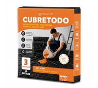 Ofituria Telo Copritutto Forte Nero 4x5 m Set 3 Pezzi, Telo Copritutto Pittura Per Coprire Mobili E Pavimenti, Plastica Spessa E Impermeabile Per Lavori (4x5 m, 3 pz, 10 Micron)
