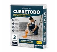 Ofituria Telo Copritutto Trasparente Professionale 4x5 m Set 3 Pezzi, Telo Per Imbiancare Casa, Plastica Per Coprire Mobili E Pavimenti, Protezione Antipolvere E Pittura (4x5 m, 3 pz, 6 Micron)
