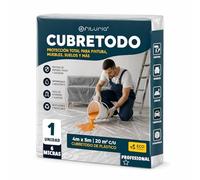 Ofituria Telo Copritutto Trasparente Professionale 4x5 m, Telo Per Imbiancare E Coprire Mobili E Pavimenti, Plastica Protettiva Per Pittura, Impermeabile (4x5 m, 1 pz, 6 Micron)