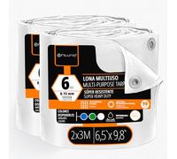 OFITURIA Telo multiuso impermeabile 2 x 3 m bianco, confezione da 2 pz, ideale per coprire mobili e attrezzature in giardino, campeggio e cantiere (2x3m, 2 pz)