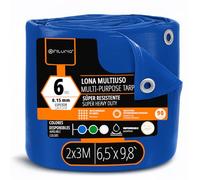 OFITURIA Telo multiuso impermeabile 2 x 3 m blu, confezione da 1 pz, ideale per coprire mobili e attrezzature in giardino, campeggio e cantiere (2x3m, 1 pz)