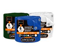 OFITURIA Telo multiuso impermeabile 2 x 3 m mix 3 colori, confezione da 3 pz, ideale per coprire mobili e attrezzature in giardino, campeggio e cantiere (2x3m, 3 pz)