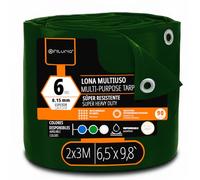 OFITURIA Telo multiuso impermeabile 2 x 3 m verde, confezione da 1 pz, ideale per coprire mobili e attrezzature in giardino, campeggio e cantiere (2x3m, 1 pz)