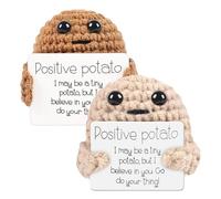 OFKAFEZV Creative Knitted Positive Potato Doll Positive Vegetable crochet plushies divertente patata di supporto emotivo, regali motivazionali per la salute mentale per 2PCS