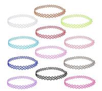 OFKPO 12 Pezzi Collana Girocollo Gotico in Plastica Elasticizzata per Donne e Ragazze