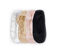 OFKPO 4 Pairs/Set Calze di Pizzo in Silicone Grip Tallone Antisdrucciolevole