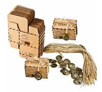 OFKPO 50 Pezzi Bomboniere Vintage Carta Kraft Candy Scatole Regalo per Inviti Festa Laurea Wedding Favors Gift Boxes