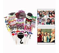 OFKPO 76 Pezzi DIY Photo Booth Props per Matrimonio, Compleanno, Natale, Prtito