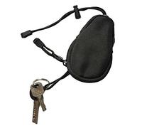 OFKPO Mini Borsa Portachiavi in Nylon Portamonete per Viaggio, Borsellino Porta Soldi e Monete con Gancio Portachiavi Interno in Acciaio Inox (Nero)