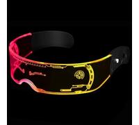 OFKPO Occhiali con visiera a LED, occhiali futuristici con visiera, occhiali al neon, si illuminano al buio per adulti, set per feste rave, per adulti
