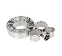OFKPO Rotondi per Biscotti, in Acciaio Inox, Set di 12 PC, Multifunzionale in Acciaio Inossidabile Cerchio Cookie Cutter Fai da Te Fondente