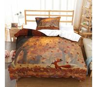 OFLAMIRUX 3D Con Stampa Di Autunno Set Di Biancheria Da Letto Con 3 Pezzi Set Copripiumino E Federa Coordinata Per Ragazzi E Ragazze,coppie,camera Da Letto,decorazione Single（135x200cm）