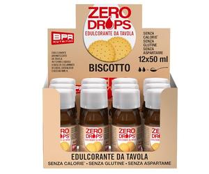 OFLD BPRnutrition ZERO DROPS - Edulcorante da tavola in forma liquida aromatizzato al Biscotto. (Box da 12)