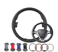 OFLNDHXTXB Coprivolante personalizzato in pelle Compatibile con Ford Fiesta | Customized Anti-Slip Microfiber Leather Compatibile con Ford Fiesta 2008-2013, EcoSport 2013-2016(Blue)
