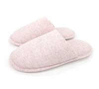 ofoot Pantofole antiscivolo da donna in cotone biologico, soffice memory foam lavabile per la camera estiva, suola in gomma(rosa,EU 41-42)