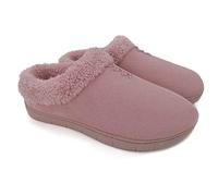 ofoot Pantofole calde da donna, soletta interna in memory foam, fodera in pile, suola in gomma dura antiscivolo per interni all'aperto con retro(rosa,EU 37-38)