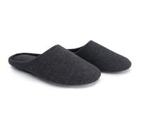 ofoot Pantofole da donna in memory foam, in cotone, con suola in gomma antiscivolo, grigio antracite, 5-6