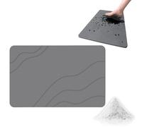 Oforest Matmend Bath Mat, Diatomaceous Earth Quick Drying Non-slip Shower Mats, Water Absorbing Rug Outside Shower, Quick-Drying and Non-slip, Moisture Is Absorbed in Seconds (Gray - A)