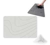 Oforest Matmend Bath Mat, Diatomaceous Earth Quick Drying Non-slip Shower Mats, Water Absorbing Rug Outside Shower, Quick-Drying and Non-slip, Moisture Is Absorbed in Seconds (Light Gray - C)