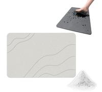 Oforest Matmend Bath Mat, Diatomaceous Earth Quick Drying Non-slip Shower Mats, Water Absorbing Rug Outside Shower, Quick-Drying and Non-slip, Moisture Is Absorbed in Seconds (Light Gray - A)