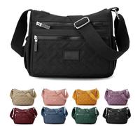 Oforest Separately Classic Luxury Crossbody Bag, Women’s Multi Pocket Large Capacity Nylon Shoulder Messenger Bags (Black)