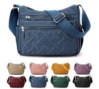 Oforest Separately Classic Luxury Crossbody Bag, Women’s Multi Pocket Large Capacity Nylon Shoulder Messenger Bags (Blue)