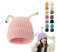 Oforest Winter Parent-Child Cute Glowing Little Monster Knit Hat, Cute Little Monster LED Knit Beanie, Warm Wool Hat (IT, Testo, Taglia Unica, Light Pink)