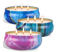 OFUN Candele profumate natalizie,Candle Confezione Regalo for Donna,Set Regalo 100% Cera di Soia Set con Oli Essenziali per Natale, Giorno del ringraziamento, Anniversario, Compleanno, Capodanno