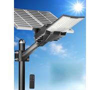 Ofuray OL-8200W Lampione Solare LED Esterno, Faro Led Esterno con Pannello Solare, 6500K Super Luminoso Lampioni Led, IP67 Impermeabile Lampada Stradale Solari per Giardino Garage Strada