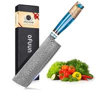 oFuun Coltello da Cucina Nakiri, Coltello da Cucina Damasco 67 Strati, Coltelo da Chef Coltello Giapponese Professionale Manico Ergonomico-Lama da 17 cm per per verdura carne