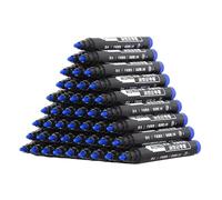OFWAX 5-50 pennarelli impermeabili a base di olio, inchiostro nero, blu, rosso, per vetro, metallo, cancelleria, disegno, ufficio, scuola (blu, 50 pezzi)