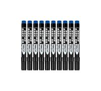 OFWAX 5-50 pennarelli impermeabili a base di olio, inchiostro nero, blu, rosso, per vetro, metallo, cancelleria, disegno, ufficio, scuola (blu, 10 pezzi)