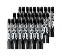 OFWAX 5-50 pennarelli impermeabili a base di olio, inchiostro nero, blu, rosso, per vetro, metallo, cancelleria, disegno, ufficio, scuola (nero, 30 pezzi)