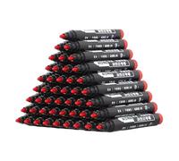 OFWAX 5-50 pennarelli impermeabili a base di olio, inchiostro nero, blu, rosso, per vetro, metallo, cancelleria, disegno, ufficio, scuola (rosso, 50 pezzi)